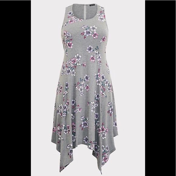 torrid Dresses & Skirts - Swing Floral Jersey Trapeze Dress Handkerchief Hem